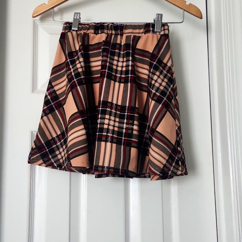 Beige Plaid Shein Skirt US size 11-12Y